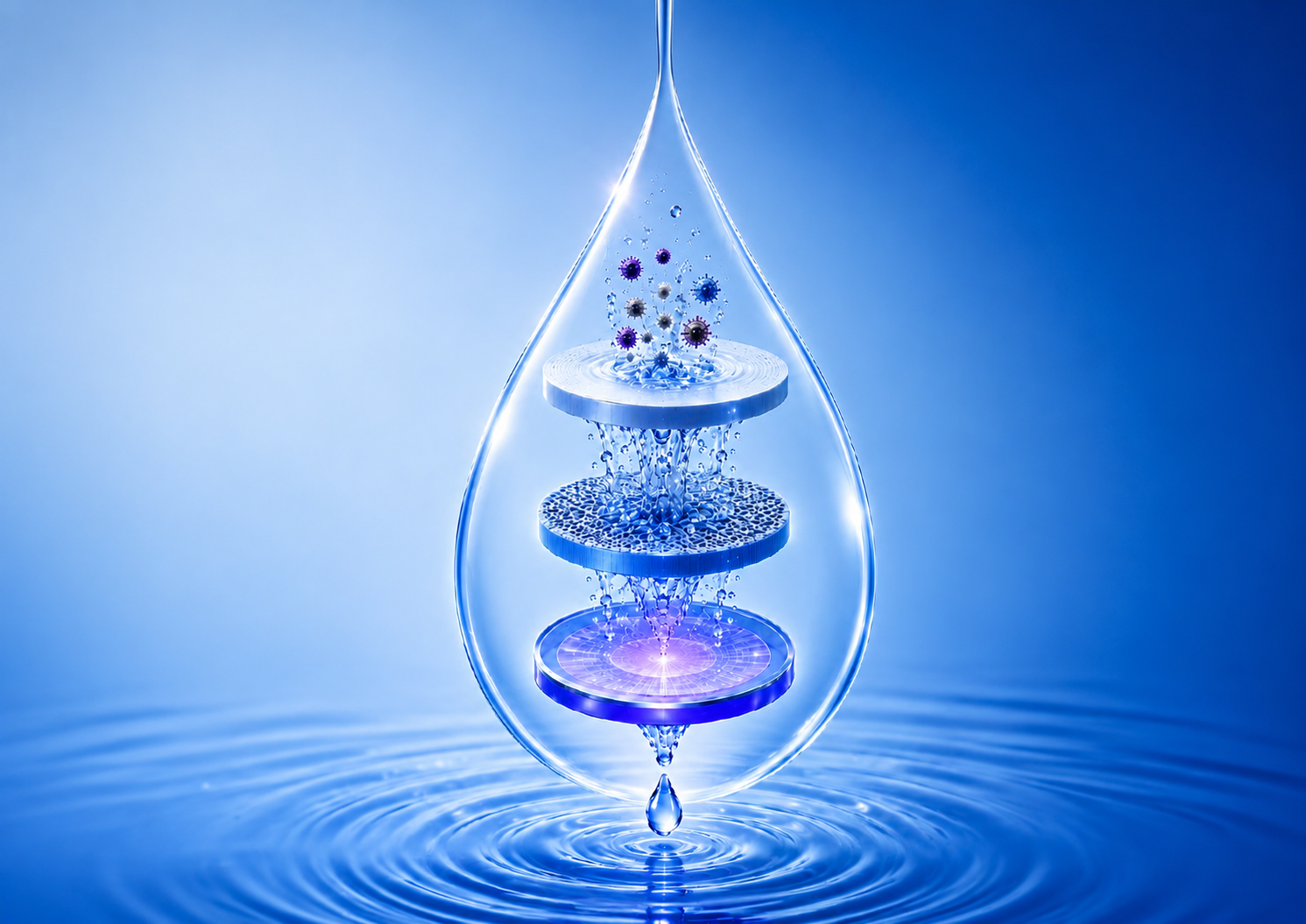 Detailed illustration of the multi-stage purification