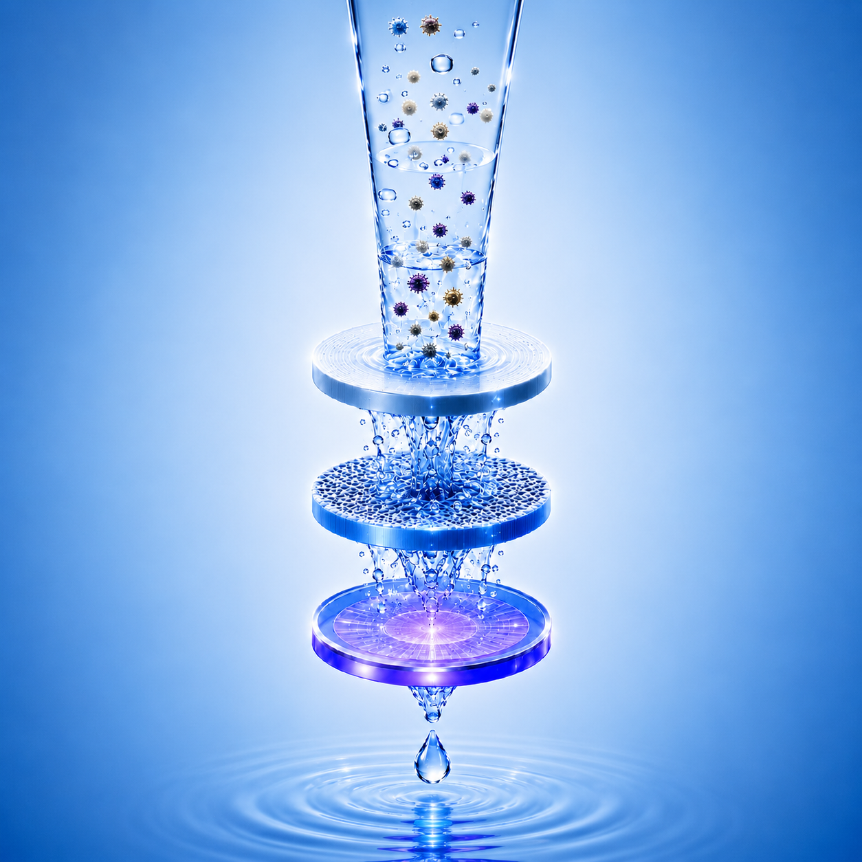 Illustration of the purification process inside a droplet